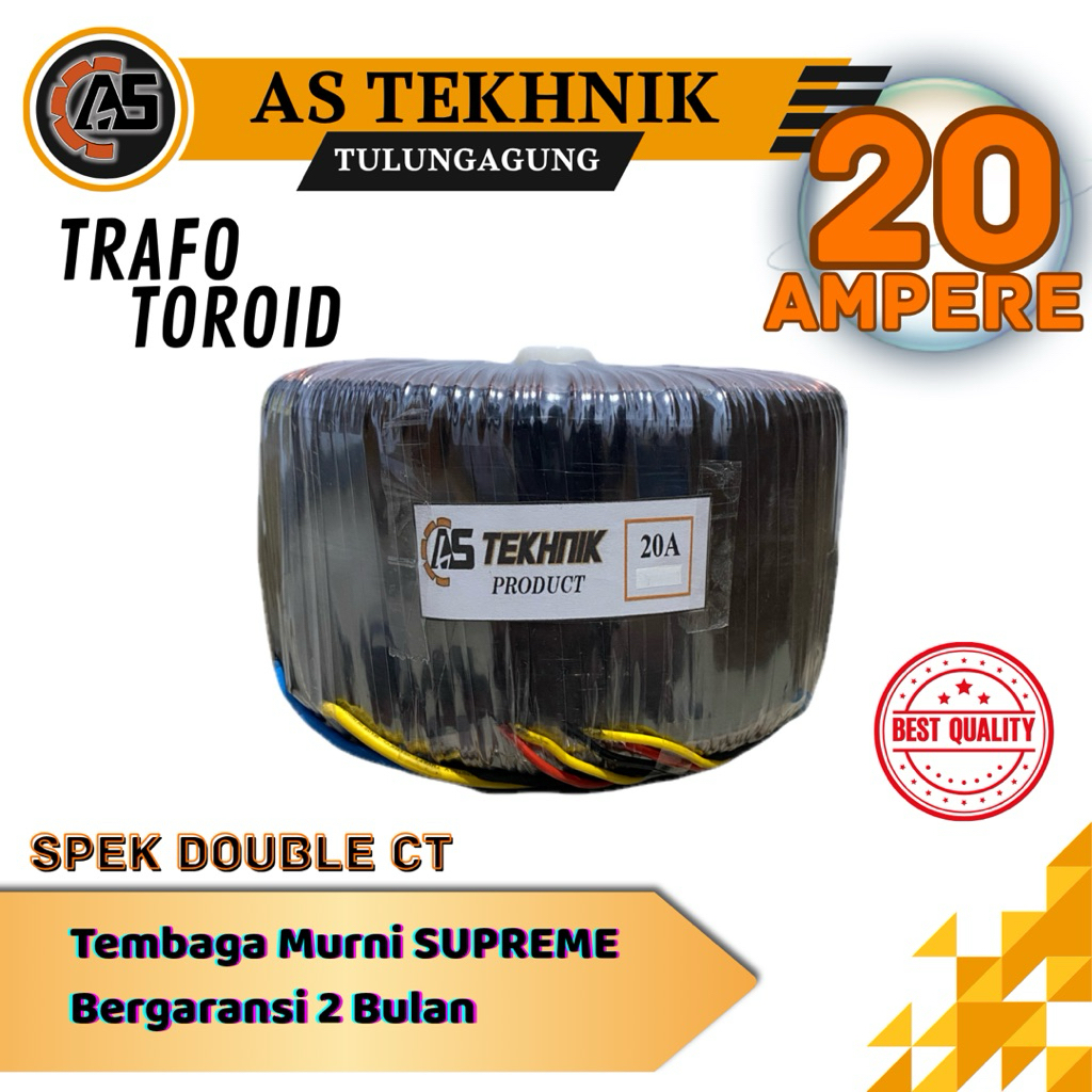 TRAFO TOROID DONAT 20A dobel CT 65V (murni)