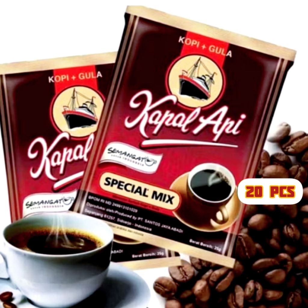 

20 Pcs Kopi Kapal Api Spesial Mix 23gr 2 Renceng Coffee Siap Seduh