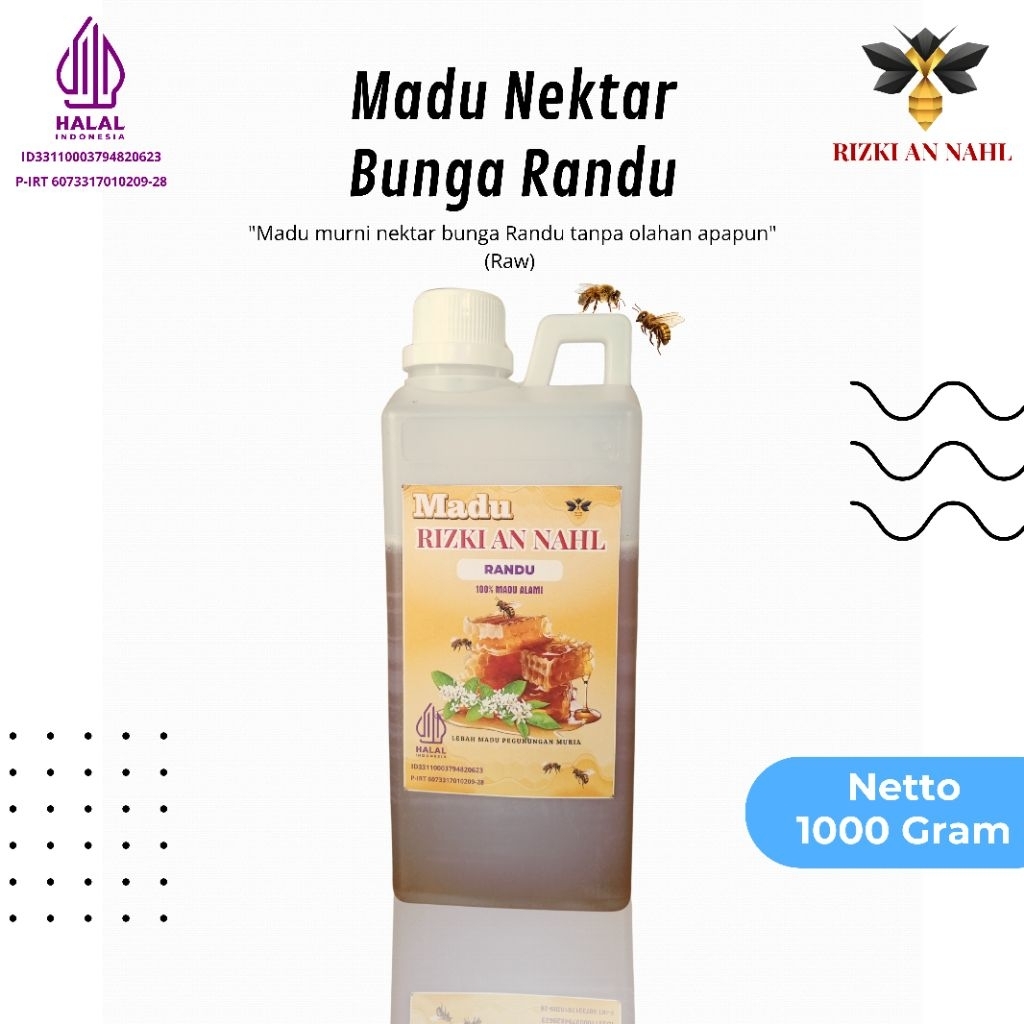

[PROMO] Madu Randu Murni 1Kg – Rizki An Nahl | 100% Alami | HALAL | Tanpa Campuran