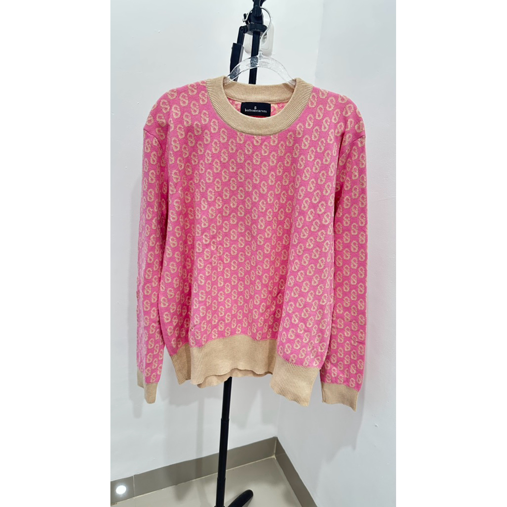 PL Everyday Monogram Sweater in Flamingo. Sweater Buttonscarves size M ld 112-120cm
