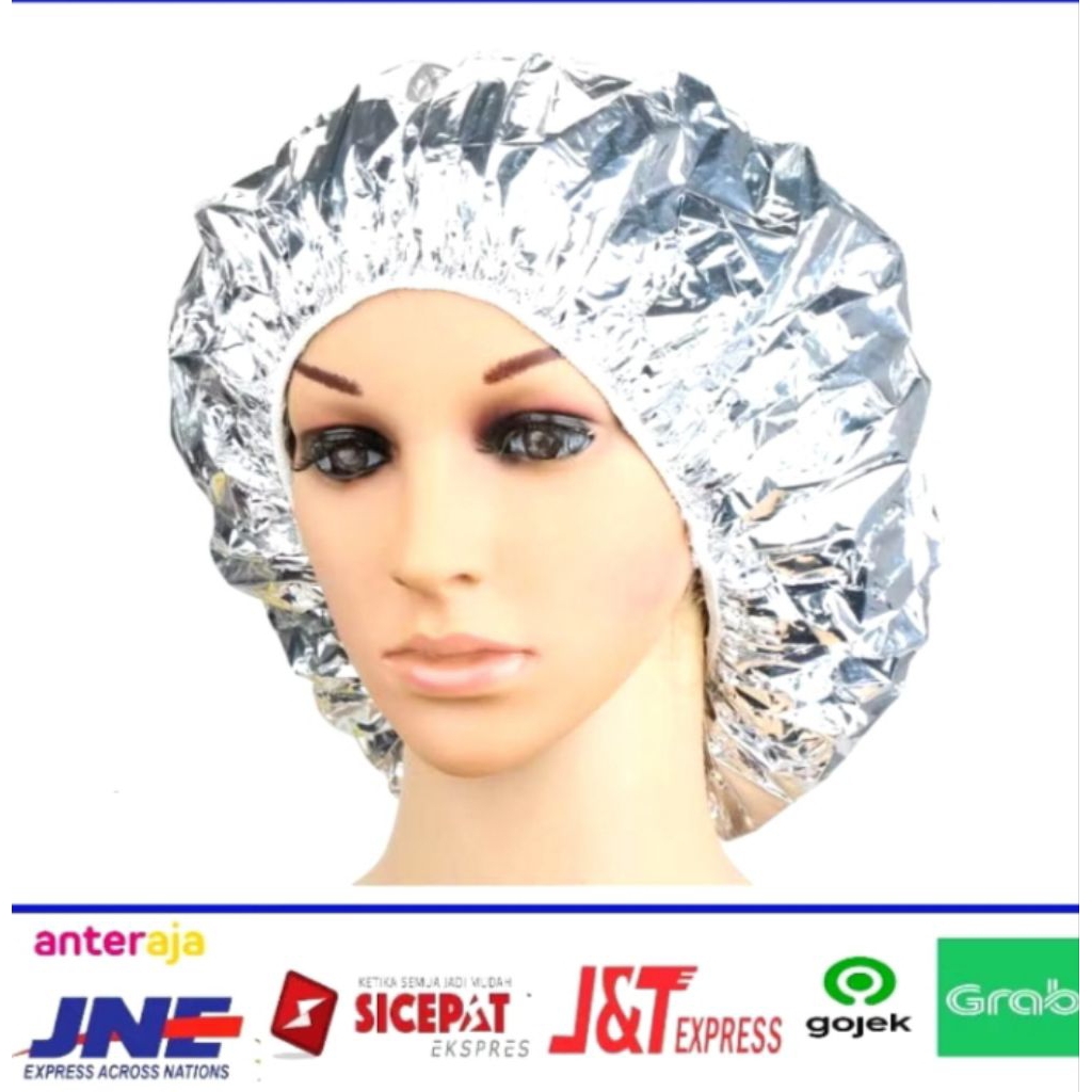 shower cap penutup rambut alumunium foil