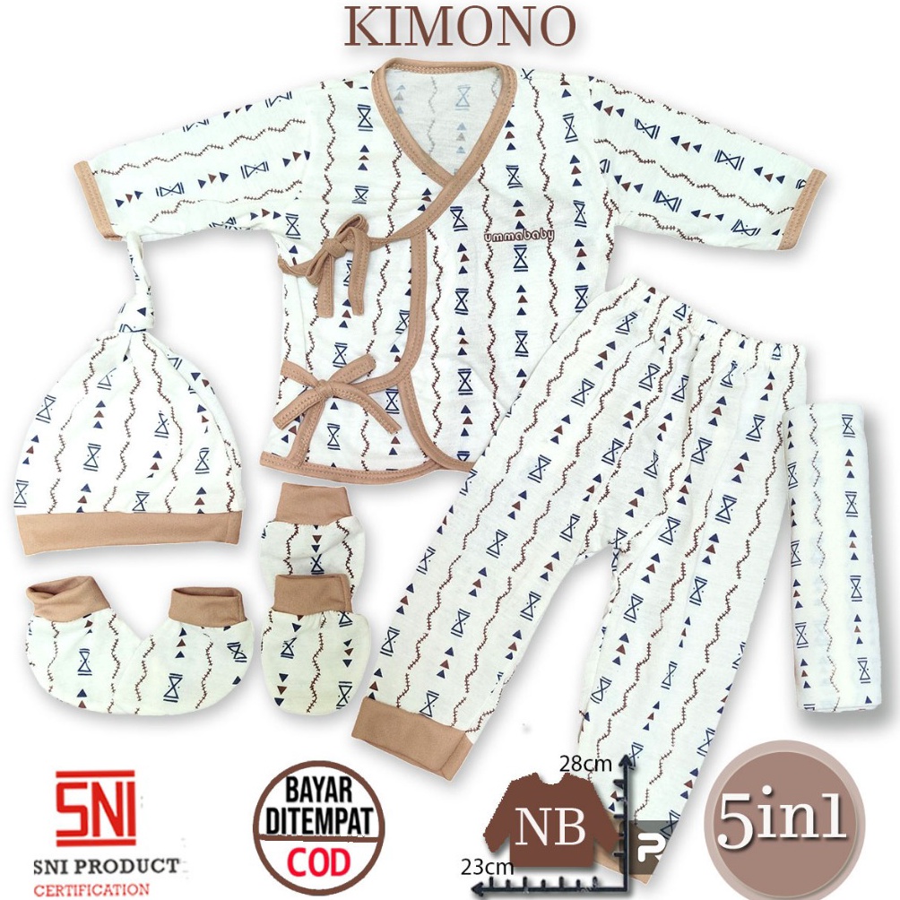 Laku Keras Ummababyshop Kimono 5in1 Baju Bayi Perempuan Laki Perlengkapan Baru Lahir Stelan  6 Bulan