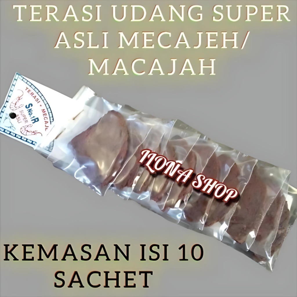 

TERASI UDANG SUPER MECAJEH ASLI MADURA PAKET ISI 10 SACHET TRASI ENAK