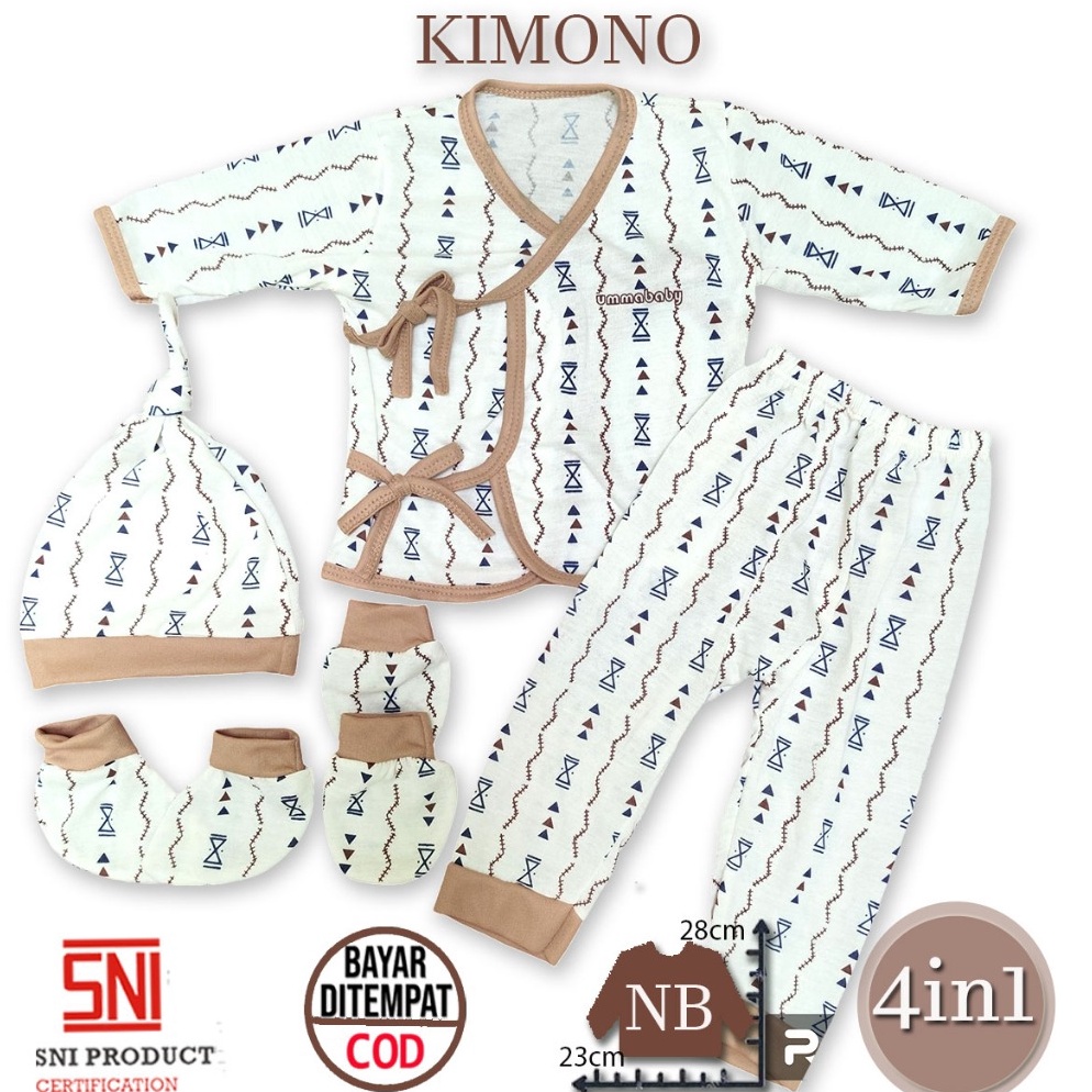 See More Ummababyshop Kimono 4in1 Baju Bayi Perempuan Laki Perlengkapan Baru Lahir Stelan  6 Bulan C
