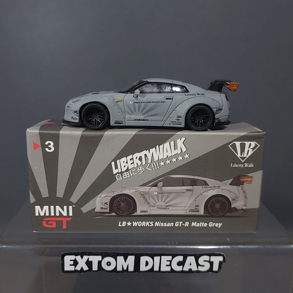 Mini GT 3 Nissan Skyline R35 LBWK Matte Grey
