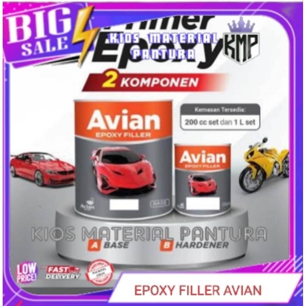 CAT DASAR EPOXY FILLER AVIAN 1KG Cat anti karat 2 komponen