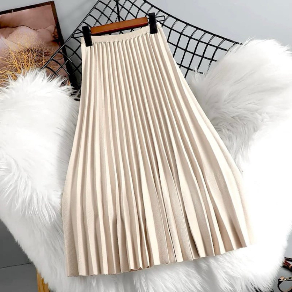 Lauris Rok Plisket Bahan Polyster Premium Nyaman Di Pakai Melar Adem