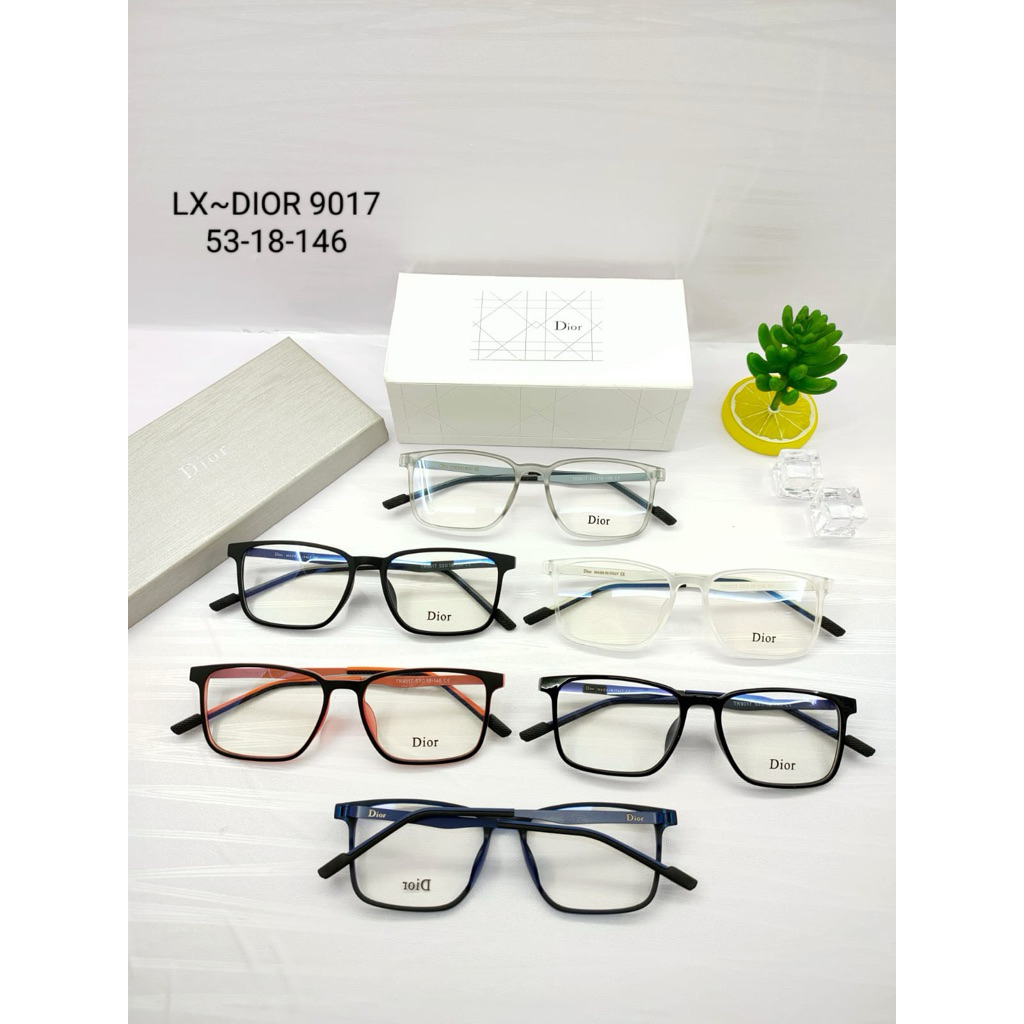 FRAME KACAMATA DIOR 9017 / Bisa plus minus/ Paket Blueray/ Paket Photocromic/ Pakt Blueycromic