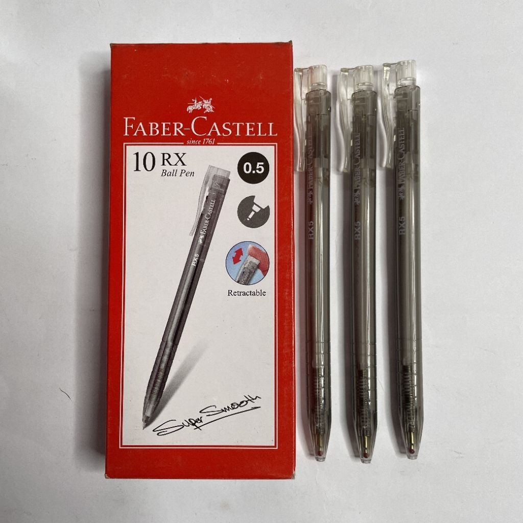 

pulpen faber castell bolpen rx 0.5mm Hitam satuan