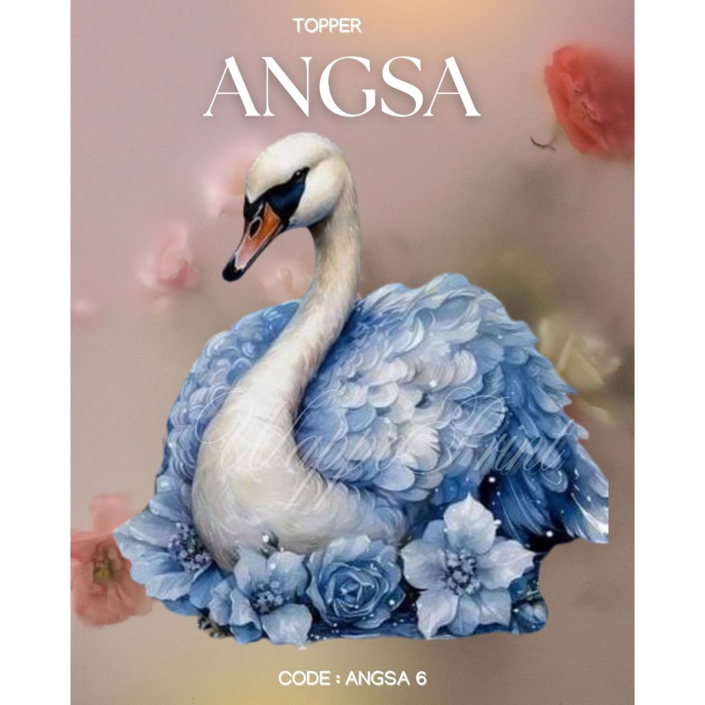 TOPPER BURUNG ANGSA / Untuk Hiasan Seserahan Pernikahan / Printable Angsa / Topper Burung