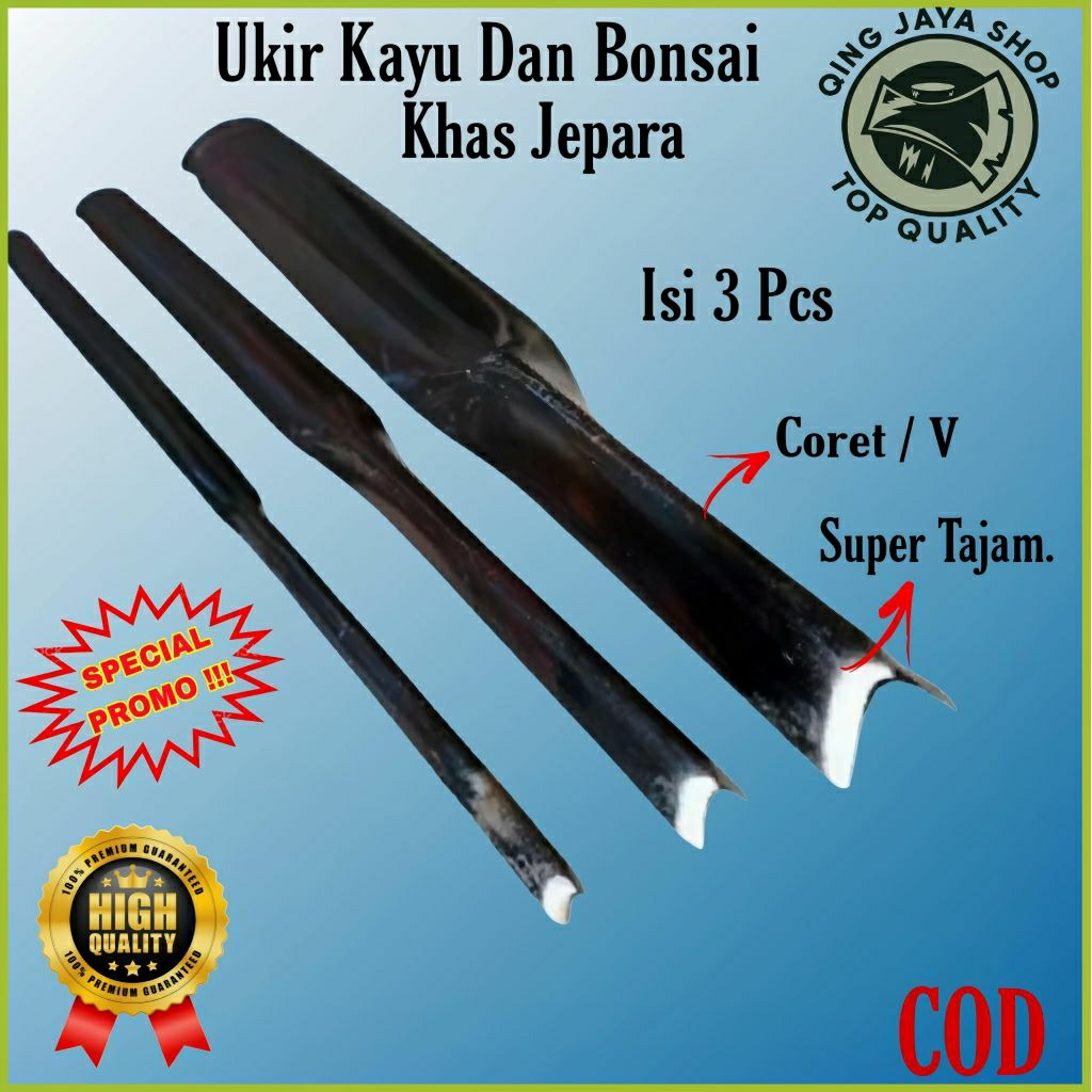 Pahat tatah ukir kayu jenis coret v ecer