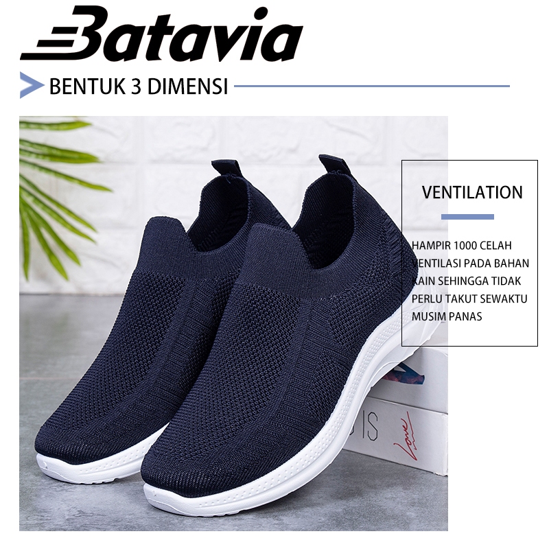 DISKON BATAVIA BARU SEPATU WANITA RAJUT PREMIUM BERNAPAS OLAHRAGA BEBAS BIAYA KIRIM BATAVIA SHOES