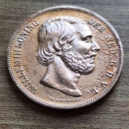 Koin Perak 2.5G Willem III tahun 1852