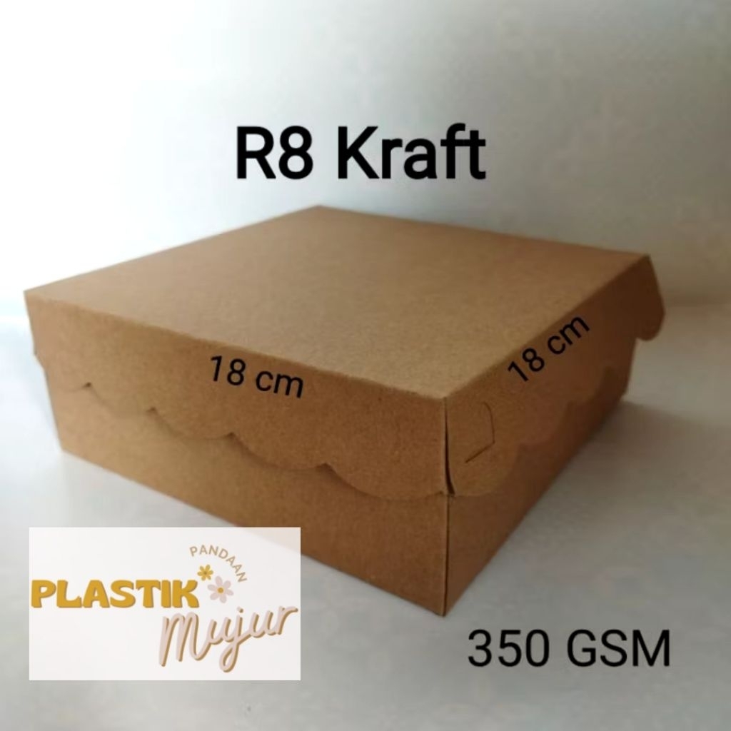 

Dus Coklat R8 Kraft 18x18 cm / Kotak Kue R8 / kotak Nasi R8