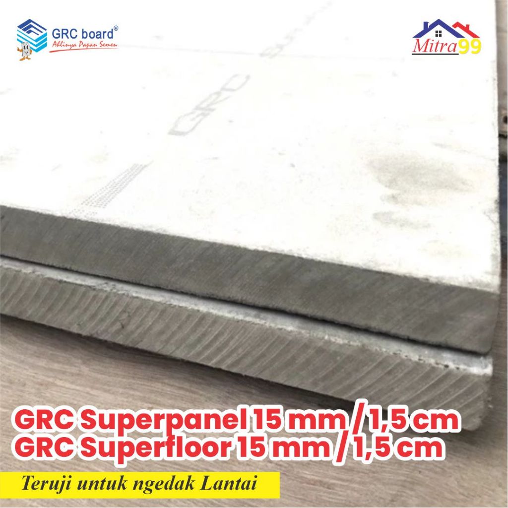 Harga Grc floor 15mm  Lantai Dak GRC  120x240 - 122x244