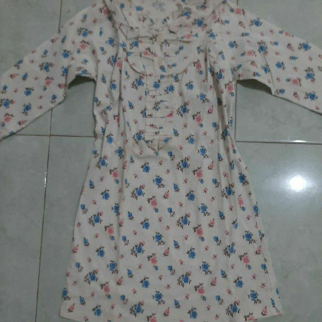 PRELOVED atasan tunik wanita motif bunga