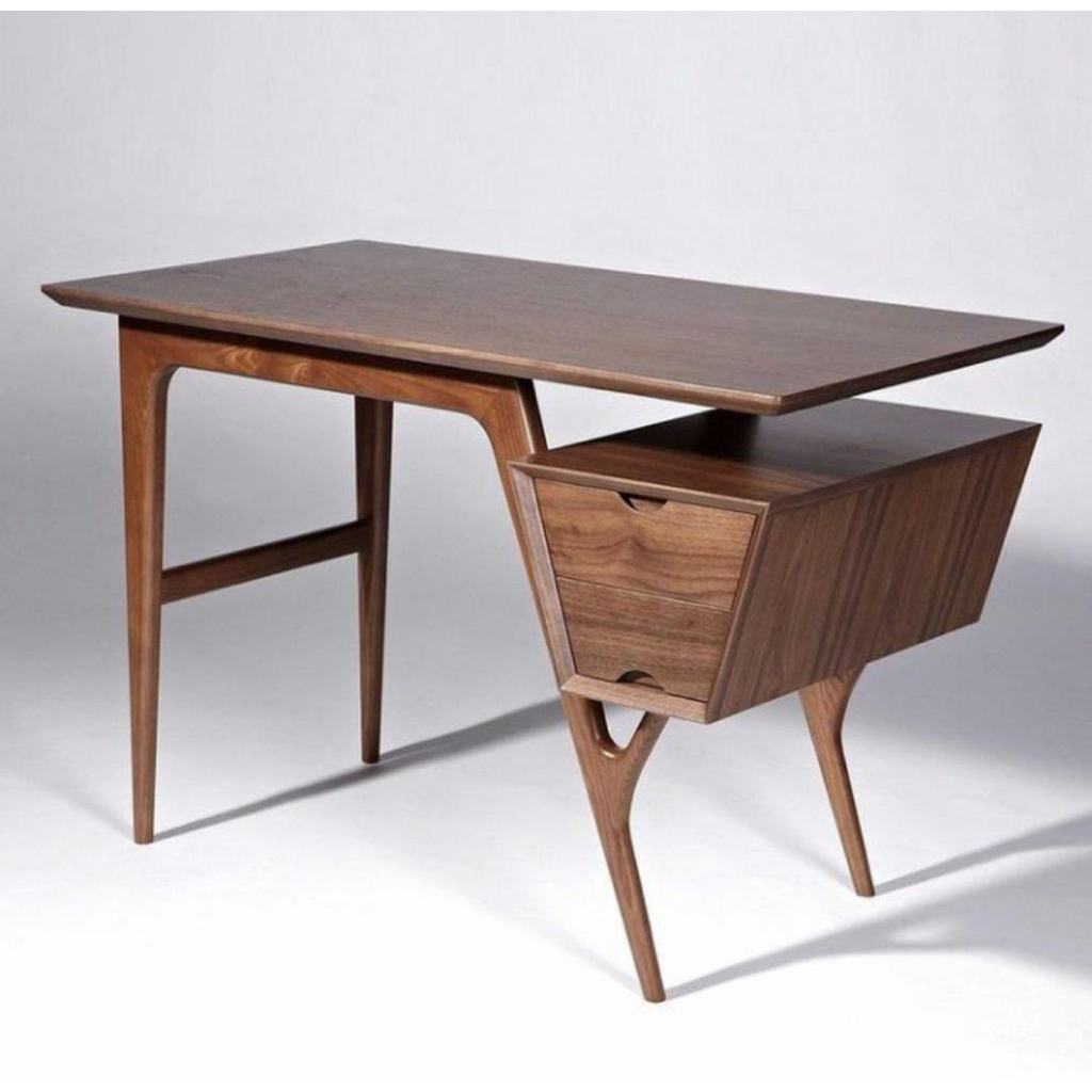 Meja belajar kayu jati solid meja kerja elegan