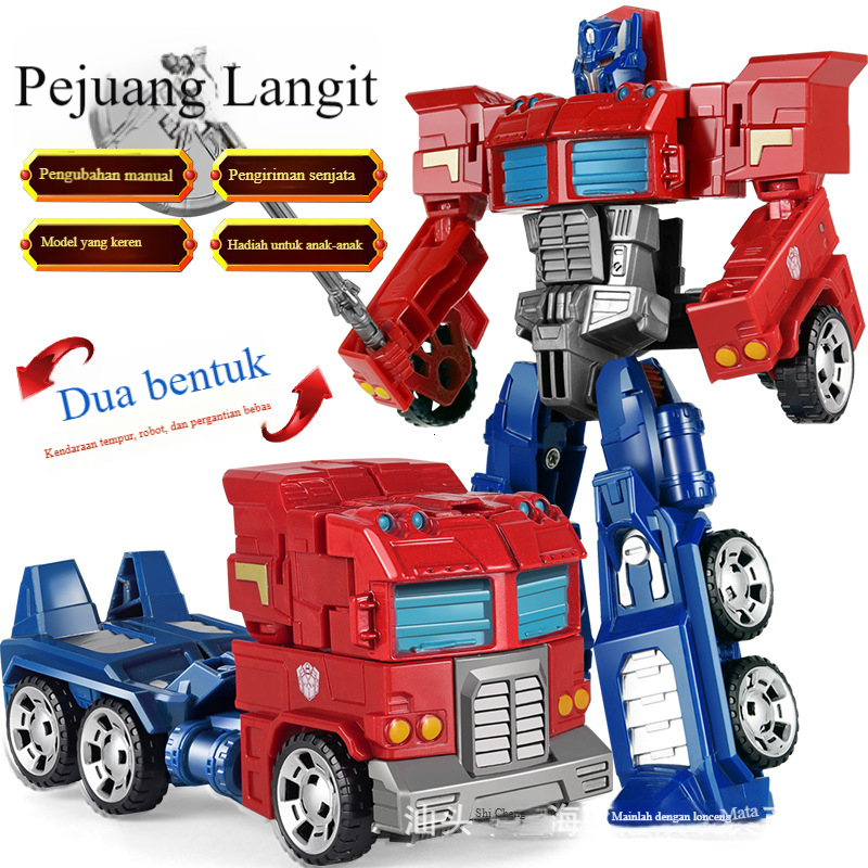 Mainan model transformasi robot prajurit Bumblebee Dinobot pesawat tank mainan anak-anak logam hadia