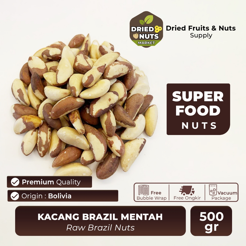 

Kacang Brazil Mentah 500gr | Raw Brazil Nuts Bolivia