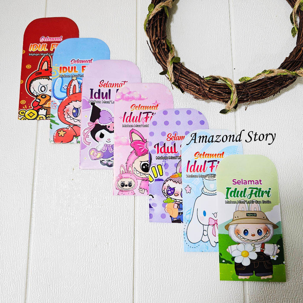 

10 PCS AMPLOP LEBARAN IDUL FITRI MOTIF LABUBU UKURAN MEDIUM / AMPLOP LABUBU VIRAL AMPLOP LUCU