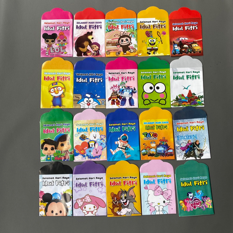 

Amplop lebaran motif karater kartun lucu
