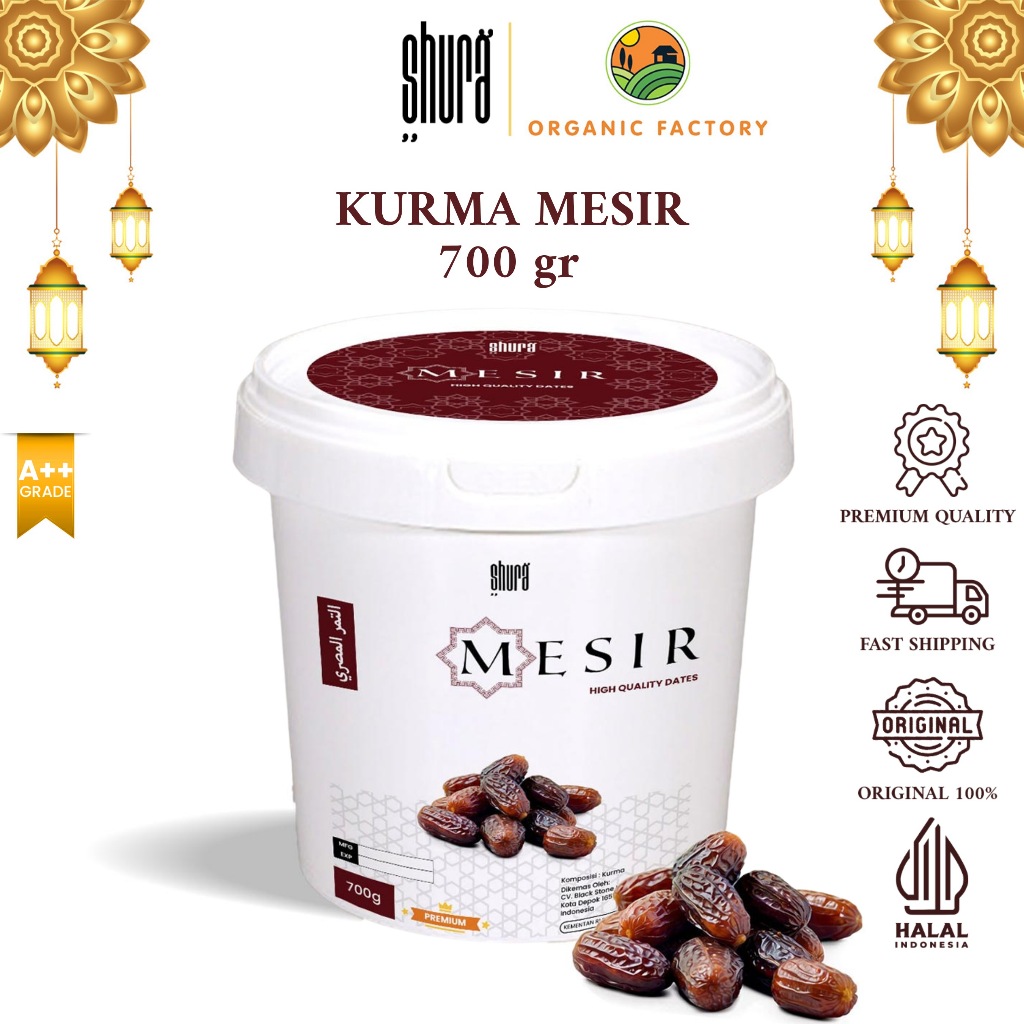 

Shura Kurma Mesir Egyptian Dates Premium Kurma Arab Lembut Original High Quality 700 gr Ember