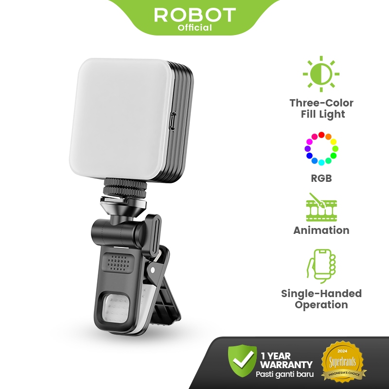 ROBOT Full Color Pockets Animation 360° Fill-in Light RGB with 3 Mode Color Temperature 2500K-9000K 