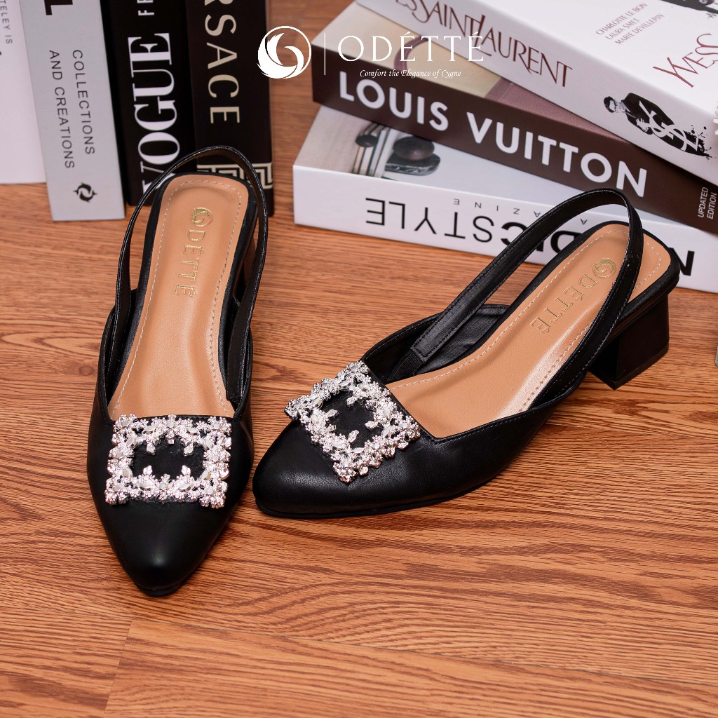 ODETTE • Sandal Heels Wanita Sendal Heels 5 Cm Hitam