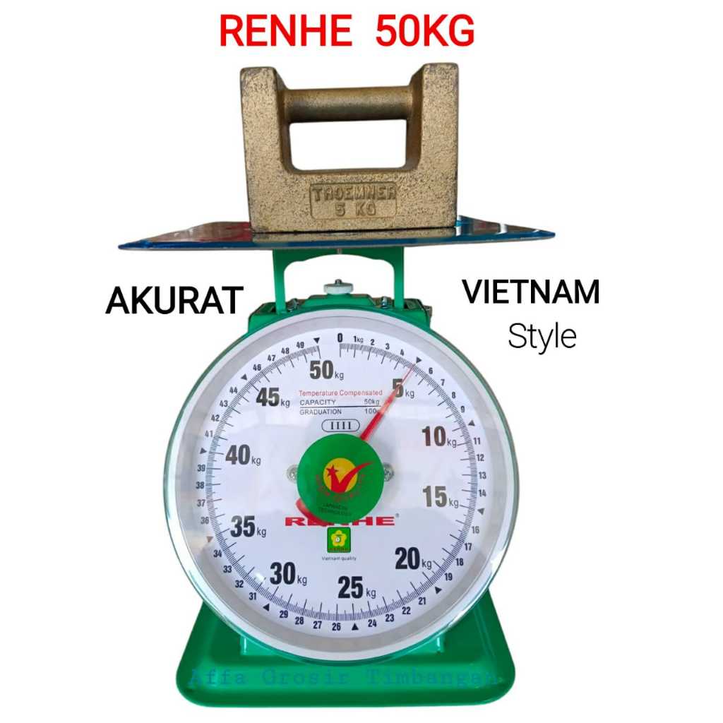 Timbangan Duduk Jarum 50kg RENHE Timbangan Analog Manual Vietnam Quality 20kg - 30 kg Murah