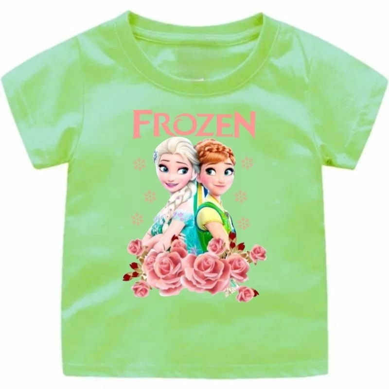 Baju kaos Oblong Anak perempuan gambar frozen2