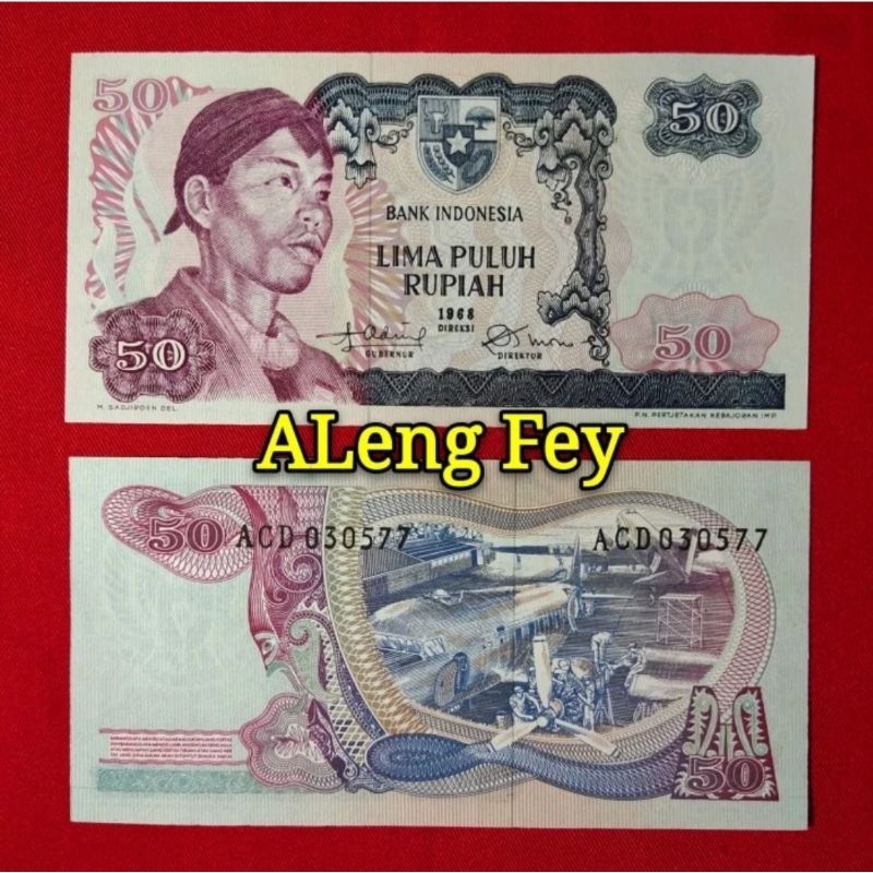 uang kuno Seri Sudirman 50 Rupiah 1968