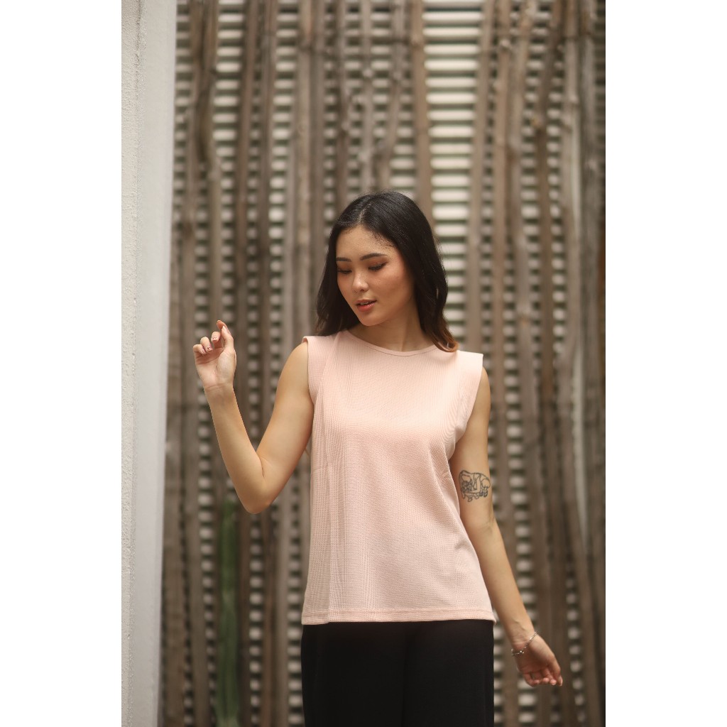 YUKI Top Sleeveless Muscle tees kaos wanita tanpa lengan | dalam / inner/ Padded Top