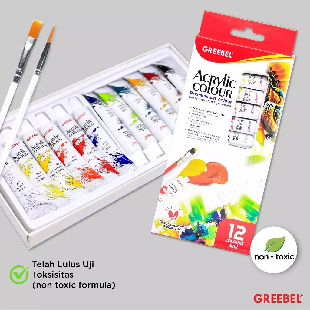 

Acrylic Colour Greebel Cat Akrilik 12 Warna Greebel 6 ML