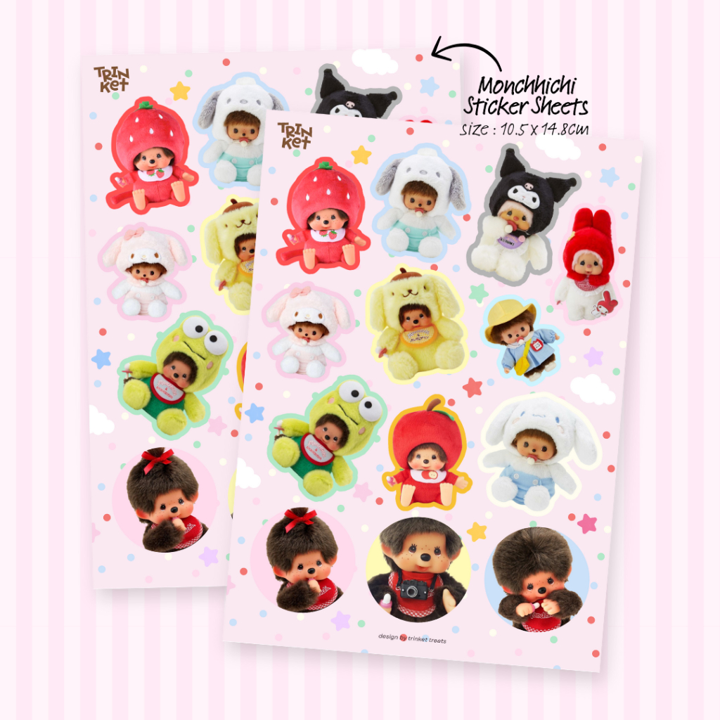 

TRINKET TREATS | STICKER DECO JAPAN HANDPHONE LAPTOP JOURNALING SCRAPBOOK PENPAL - Monchhichi