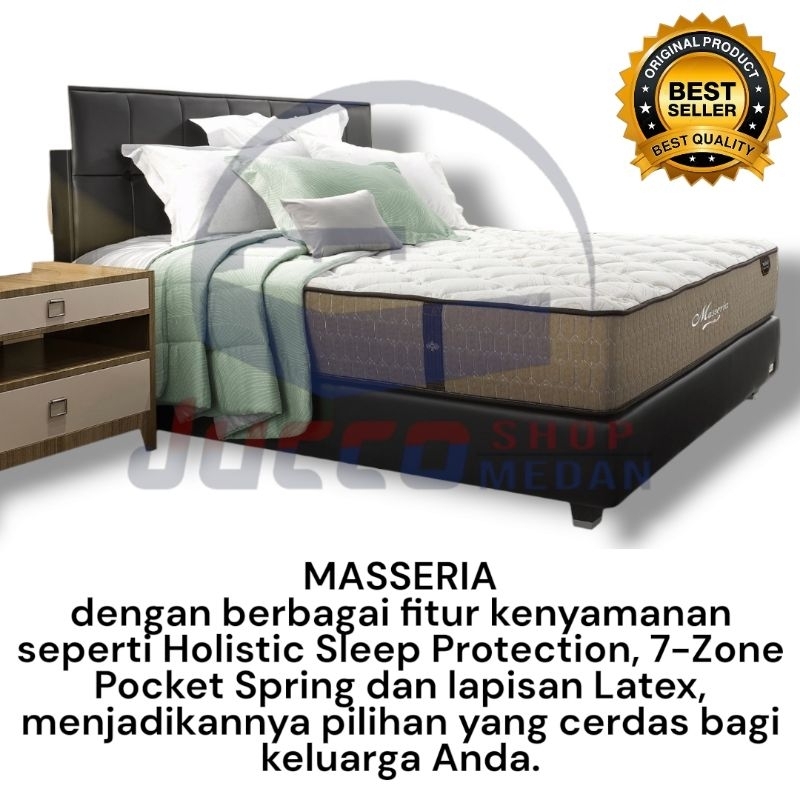 [ JUCCO ] Springbed Latex FLORENCE MASSERIA 180x200 - Matras Latex Murah 200x200 Tebal 30cm - Spring
