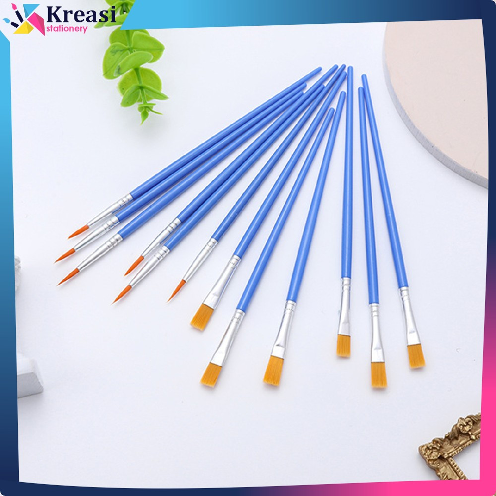 

Paint Brush Nilon Ujung Pointed dan Flat / Kuas Lukis Lancip Datar Art / Brush Cat Minyak Akrilik Kreasi Stationery A98
