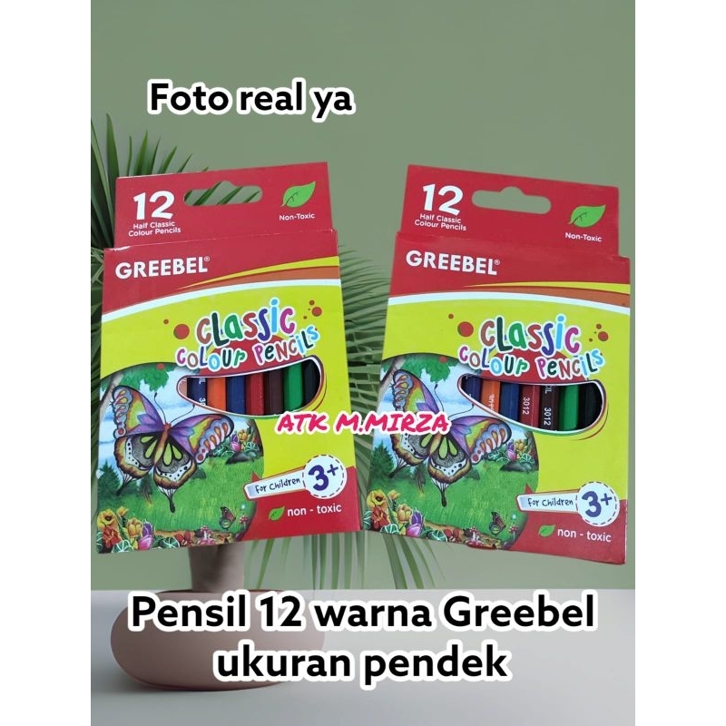 

Pensil 12 warna Greebel ukuran pendek