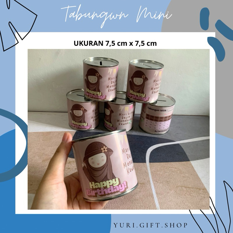 Celengan Souvenir Custom Nama | Celengan Souvenir Ulang tahun anak | Celengan Target Custom | Tabung