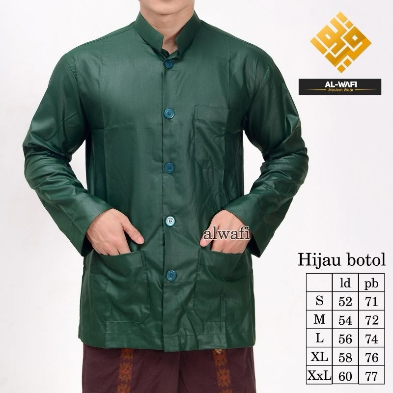 Baju koko habaib | Baju koko habaib lengan panjang | Baju koko haibah sage polos lengan panjang