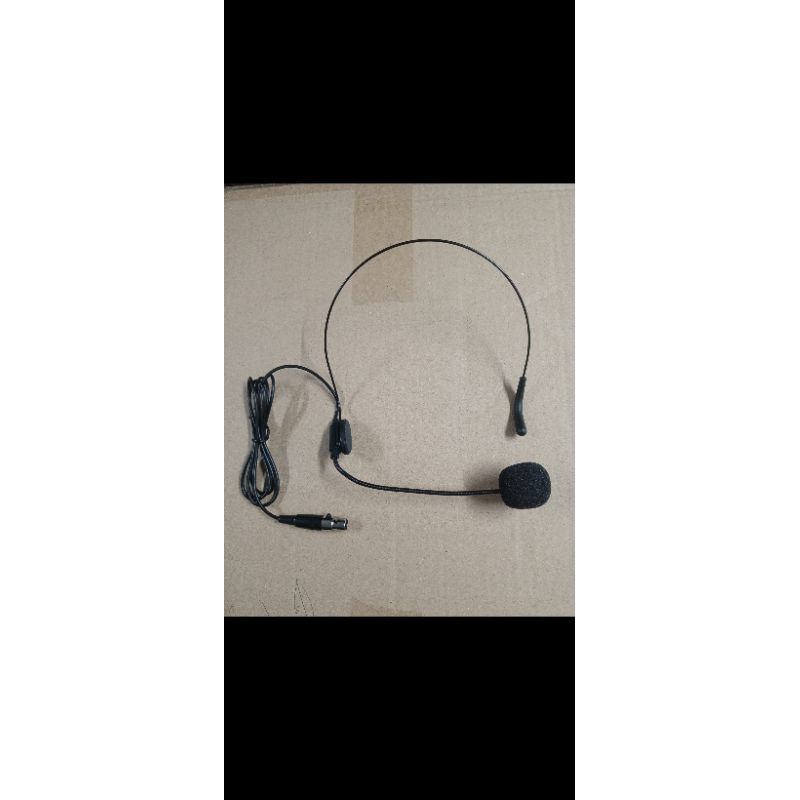 Mic Headset/Bando Kabel Jack colokan Kaki Lubang Pin 3 warna hitam