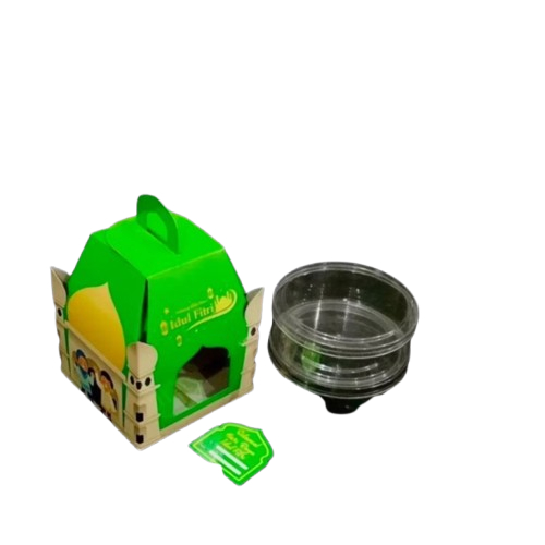 

10 Pcs Dus Hampers Lebaran Ukuran 12.5x12.5x15cm Motif Masjid Kuning Packaging Idul Fitri