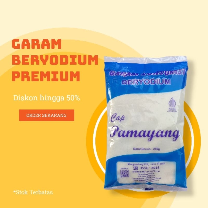 

Garam Dapur Murni Beryodium 250 gr Cap Pamayang