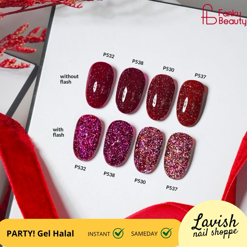 KUTEK GEL HALAL PARTY RED TINY REFLECTIVE FLASH KUTEK GEL HALAL PARTY