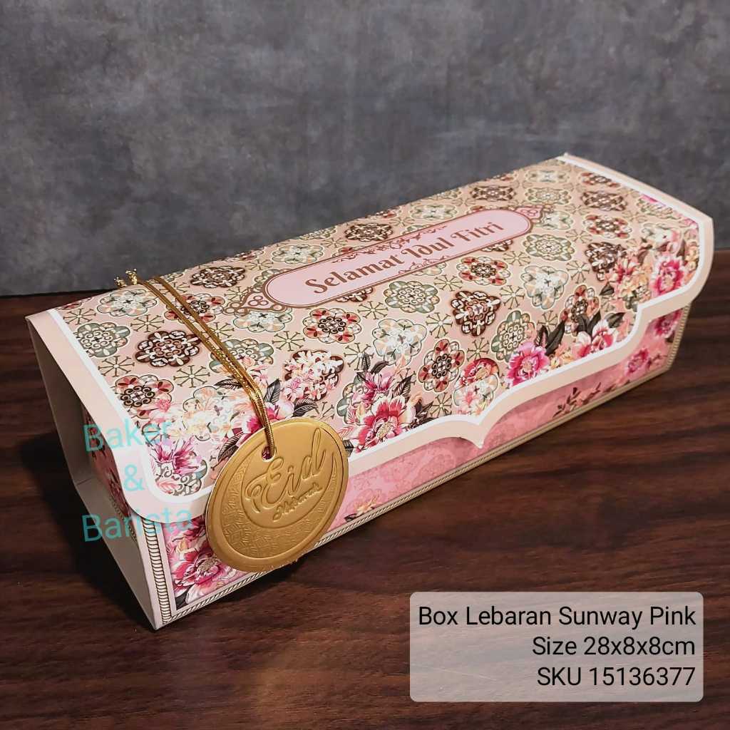 

Box Lebaran Sunway Pink 25x8x8cm Cake Roll Box / Kotak Bolu Gulung Idul Fitri / box Hampers Gift