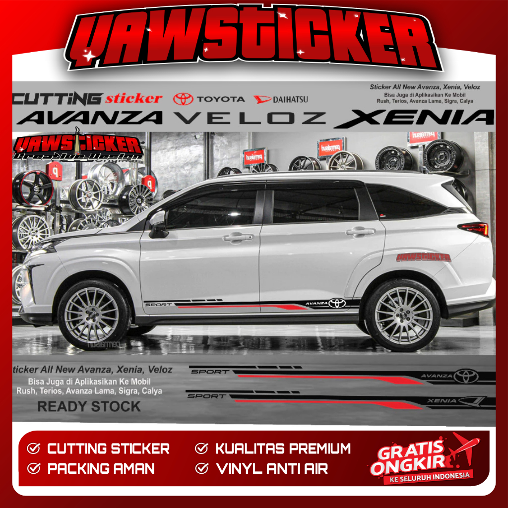 Sticker Samping toyota all new Avanza veloz Xenia 2022 2023 STICKER BODY SAMPING AVANZA XENIA VELOZ