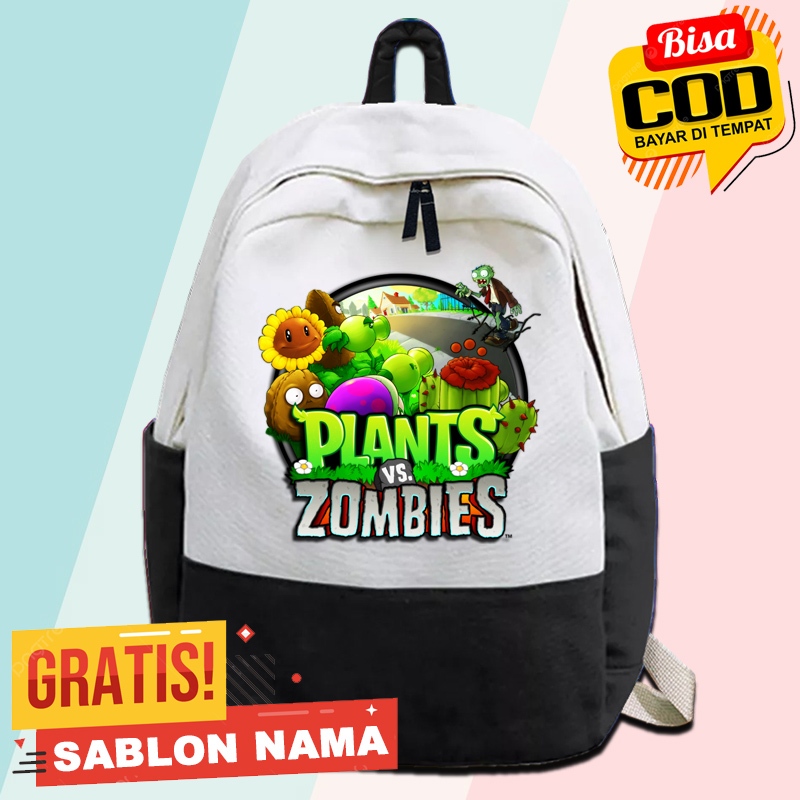 Tas Ransel Anak Sekolah Plant Vs Zombie / Tas Gendong Anak Sekolah Plant Vs Zombie