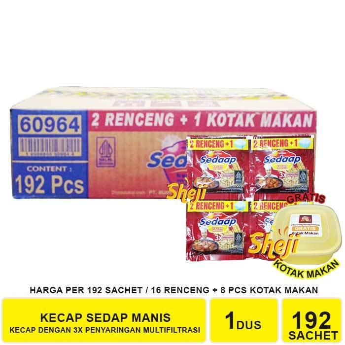 

1 DUS ISI 192 SACHET KECAP MANIS SEDAP MERAH + GRATIS KOTAK MAKAN