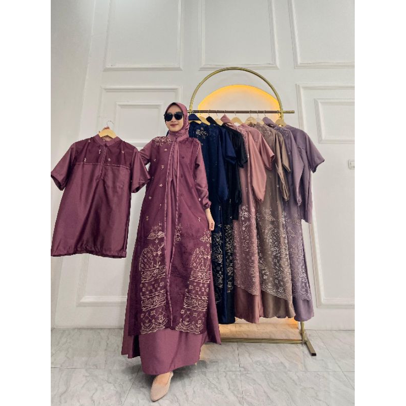 Gamis viral Lebaran 2025|gamis bahan adem|couple suami istri