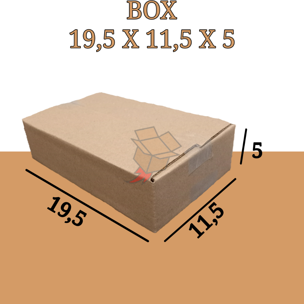 

Kardus Polos Karton Box Coklat DieCut 19,5 x 11,5 x 5