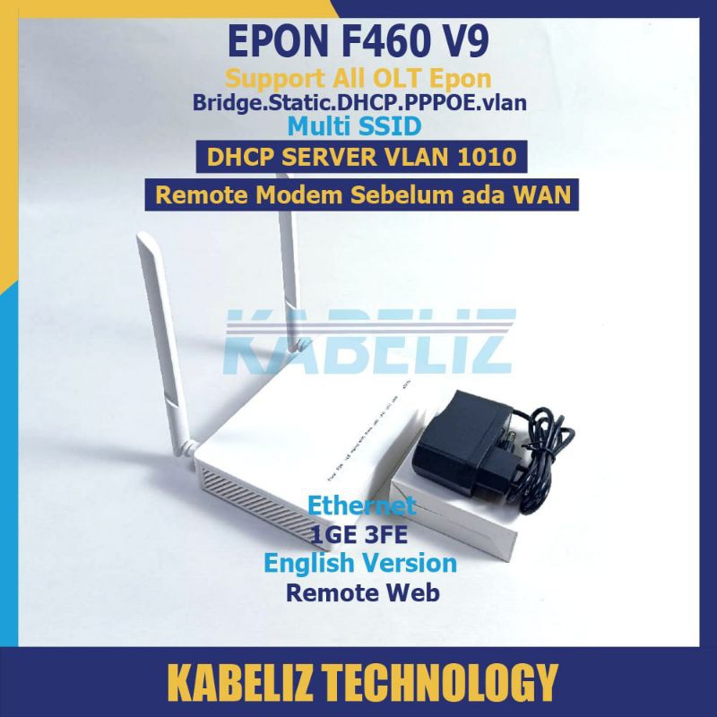 ONU EPON ZTE ANTENA LUAR MODEM WIFI SUPPORT BRIDGE ONT MURAH F460 V9 DAN F477 V3 + ADAPTOR